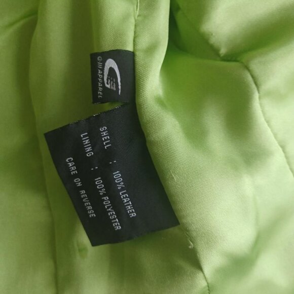 Leather jacket, by Rivet, lime green, size S - Picture 9 of 11